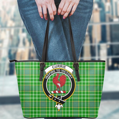 Currie Tartan Crest Leather Tote