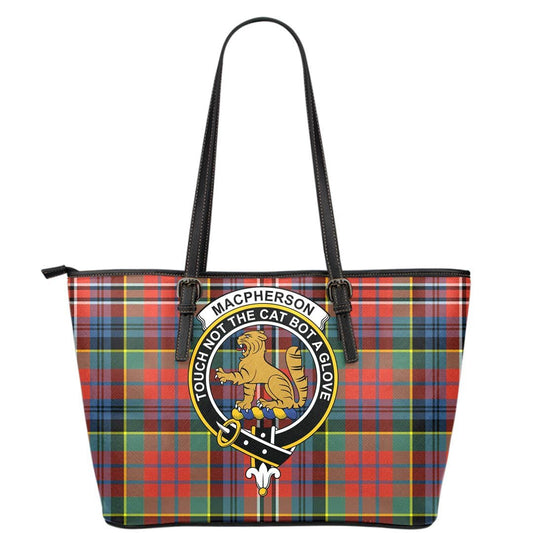 MacPherson Ancient Tartan Crest Leather Tote