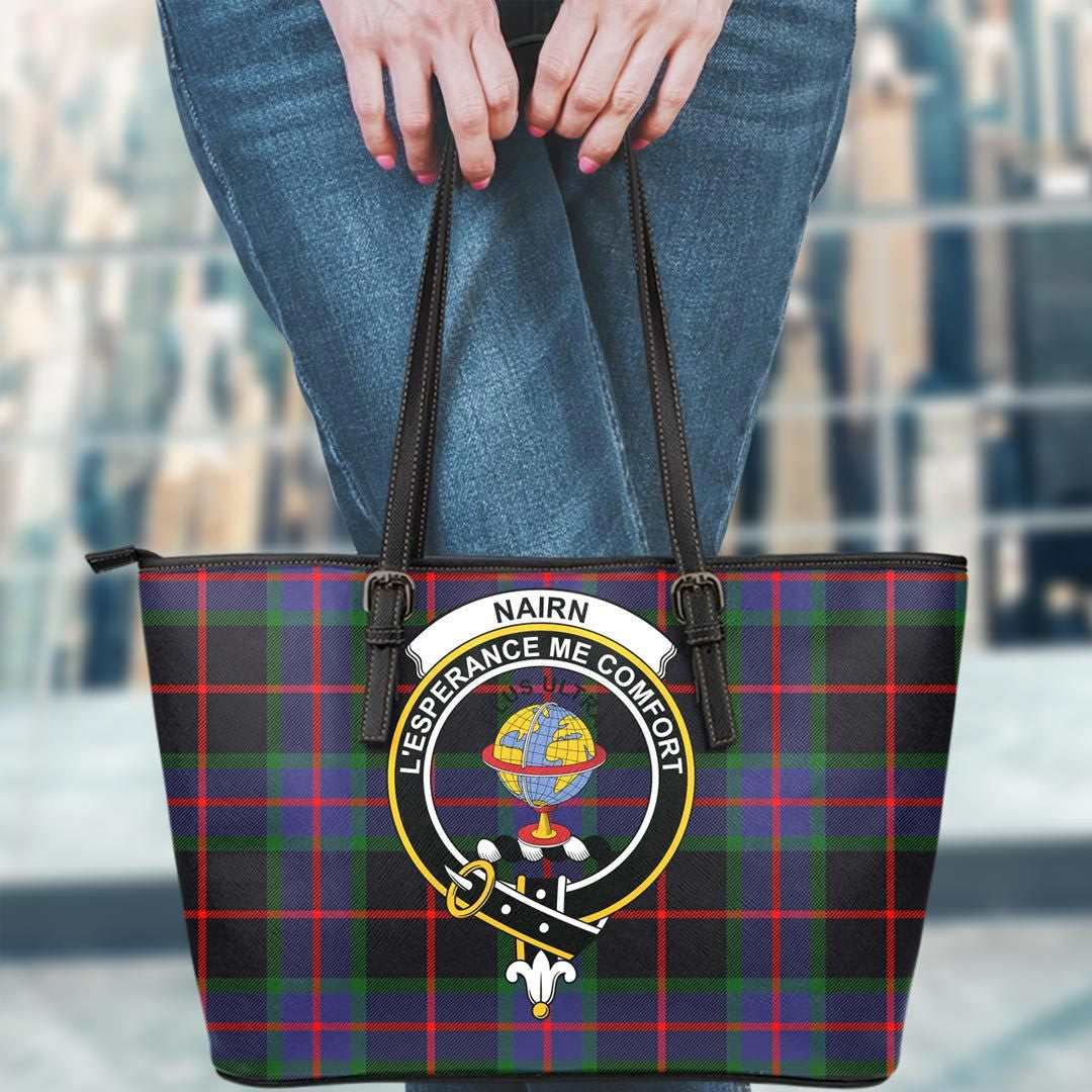 Nairn Tartan Crest Leather Tote