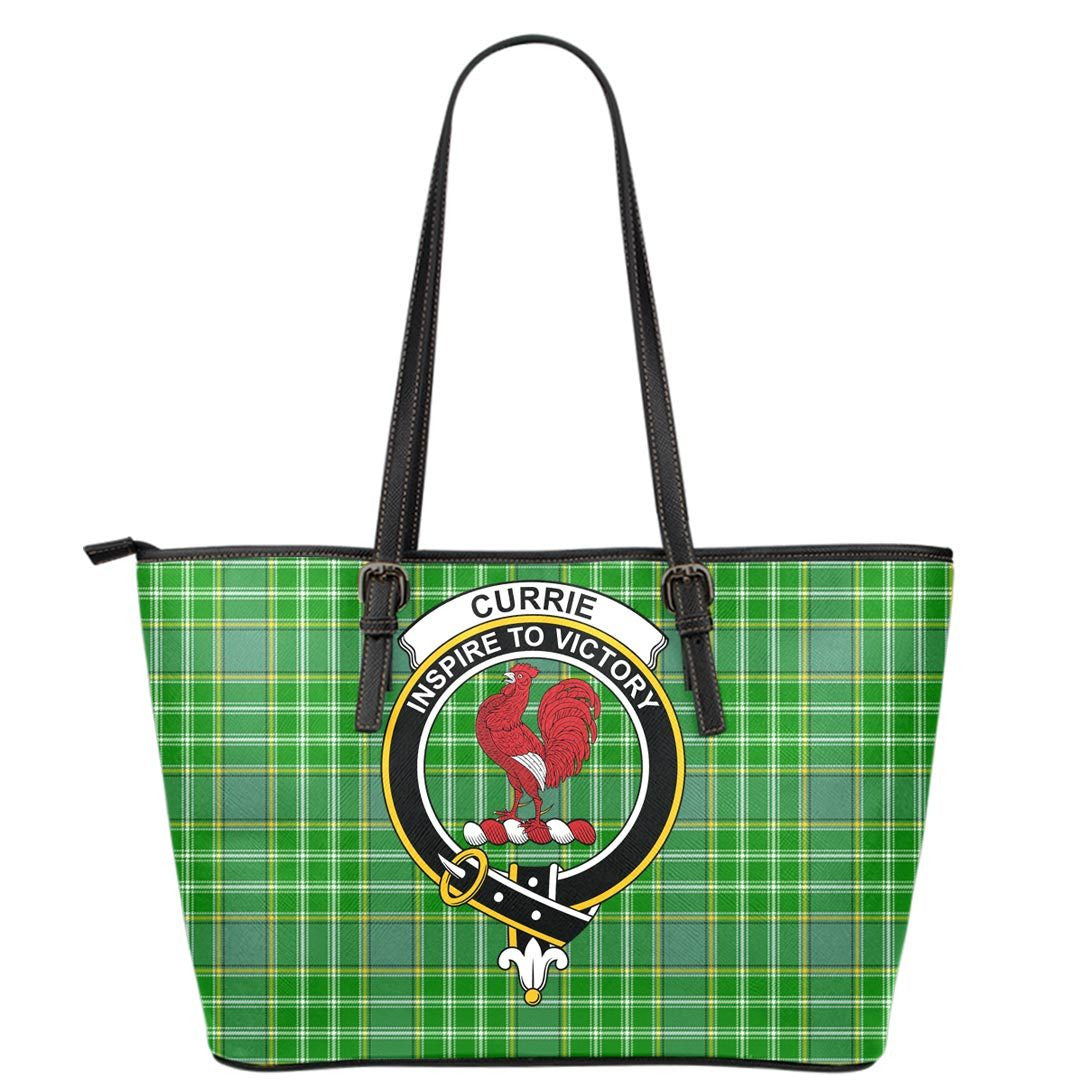 Currie Tartan Crest Leather Tote