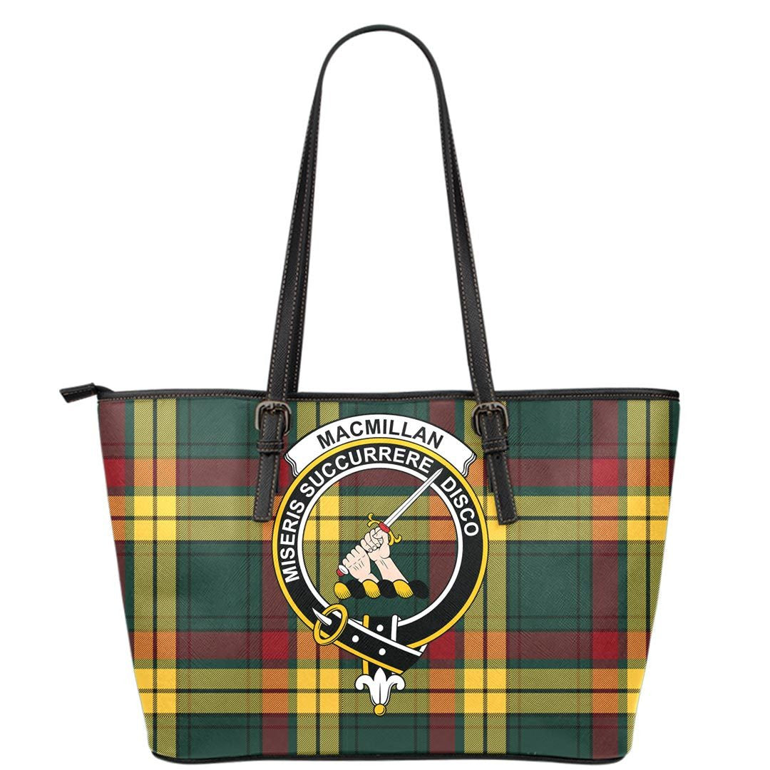 MacMillan Old Modern Tartan Crest Leather Tote