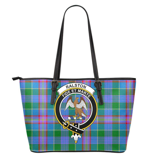 Ralston Tartan Crest Leather Tote