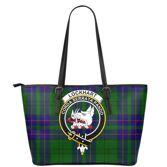 Lockhart Tartan Crest Leather Tote