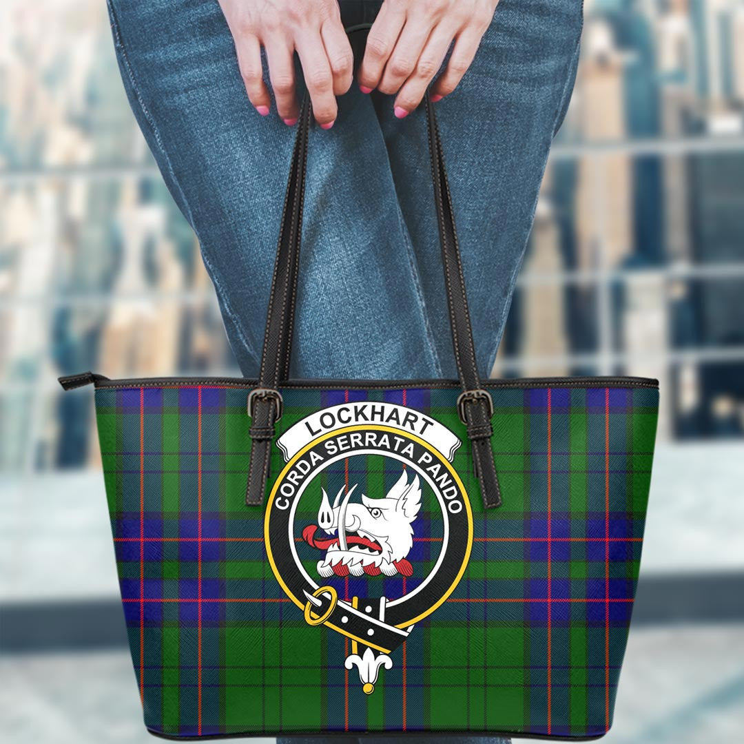 Lockhart Tartan Crest Leather Tote