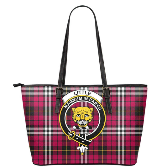 Little Tartan Crest Leather Tote