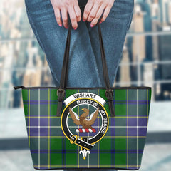 Wishart Hunting Modern Tartan Crest Leather Tote