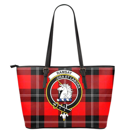 Ramsay Modern Tartan Crest Leather Tote