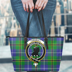 Turnbull Hunting Tartan Crest Leather Tote