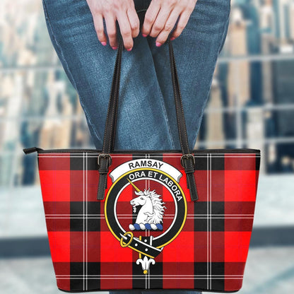 Ramsay Modern Tartan Crest Leather Tote