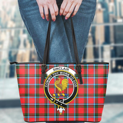 Sinclair Modern Tartan Crest Leather Tote