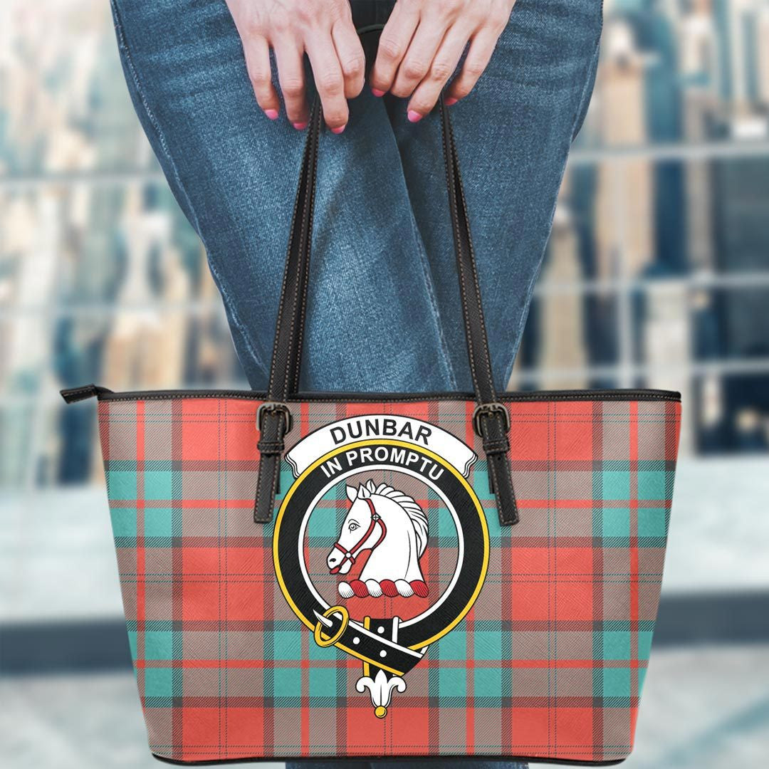 Dunbar Ancient Tartan Crest Leather Tote