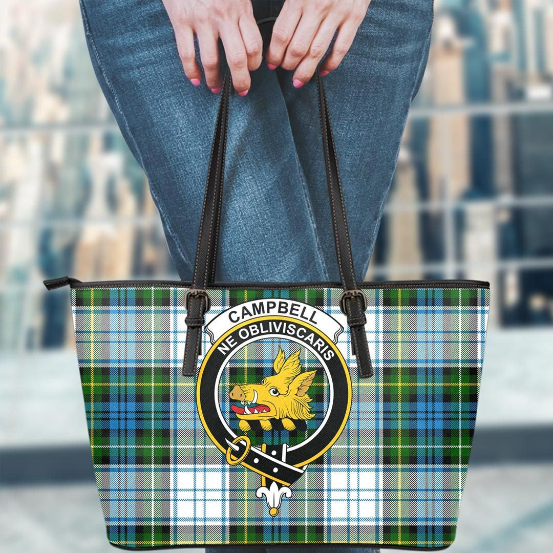 Campbell Dress Ancient Tartan Crest Leather Tote