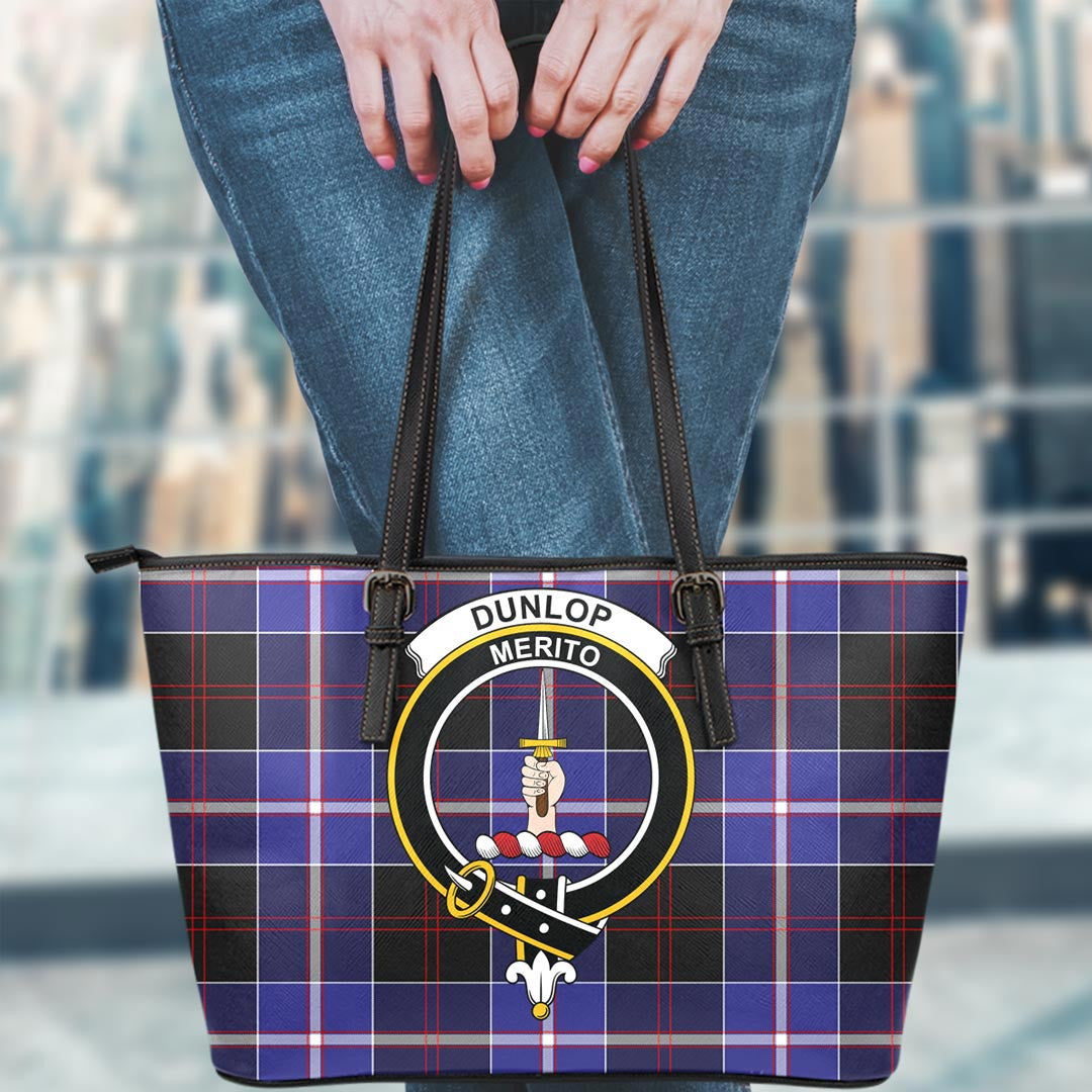 Dunlop Modern Tartan Crest Leather Tote