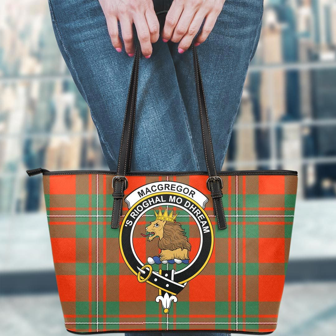 MacGregor Ancient Tartan Crest Leather Tote