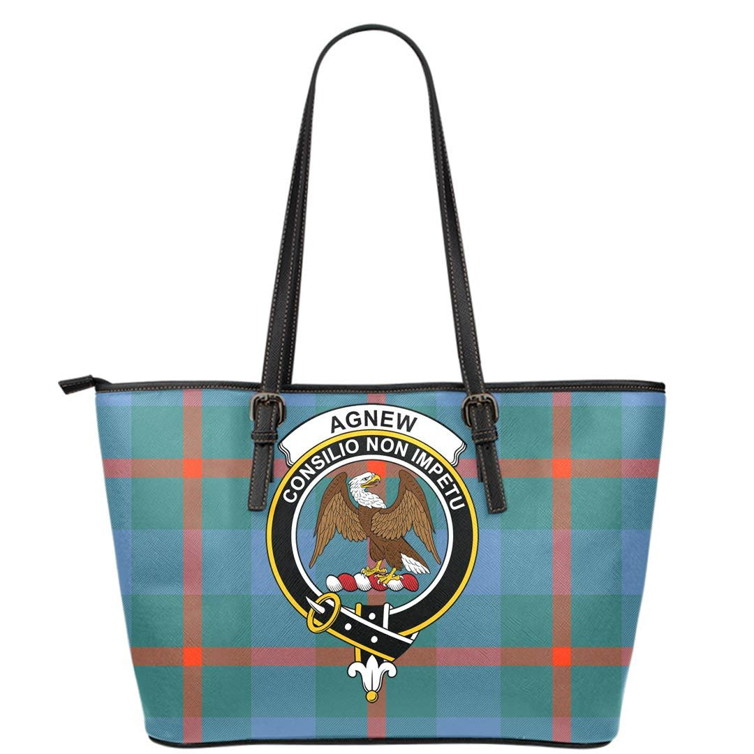 Agnew Ancient Tartan Crest Leather Tote
