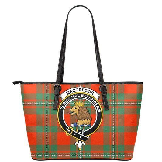 MacGregor Ancient Tartan Crest Leather Tote