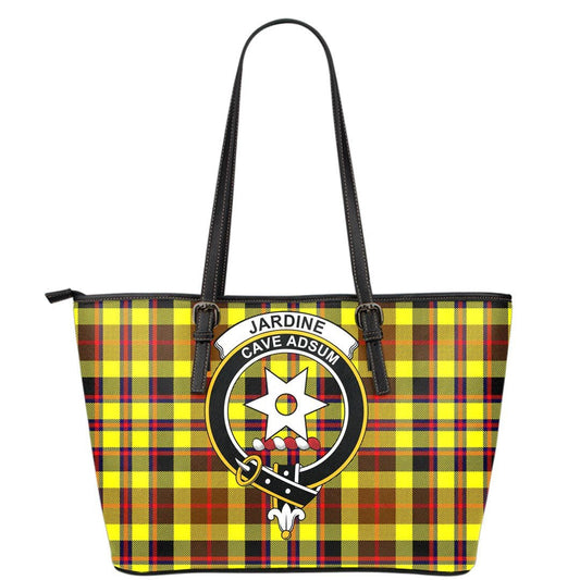 Jardine Tartan Crest Leather Tote