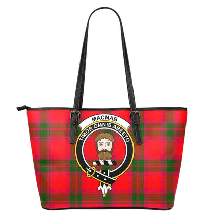 MacNab Modern Tartan Crest Leather Tote