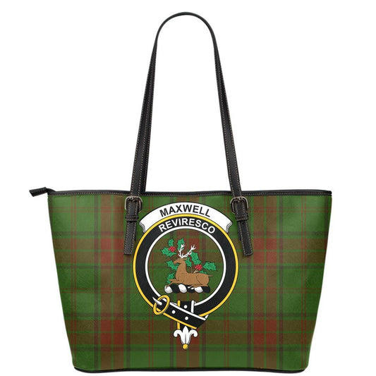 Maxwell Hunting Tartan Crest Leather Tote