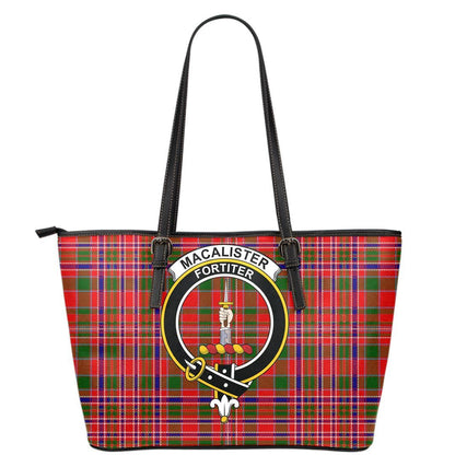 MacAlister Modern Tartan Crest Leather Tote