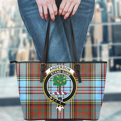 Anderson Ancient Tartan Crest Leather Tote