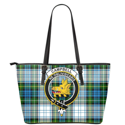 Campbell Dress Ancient Tartan Crest Leather Tote