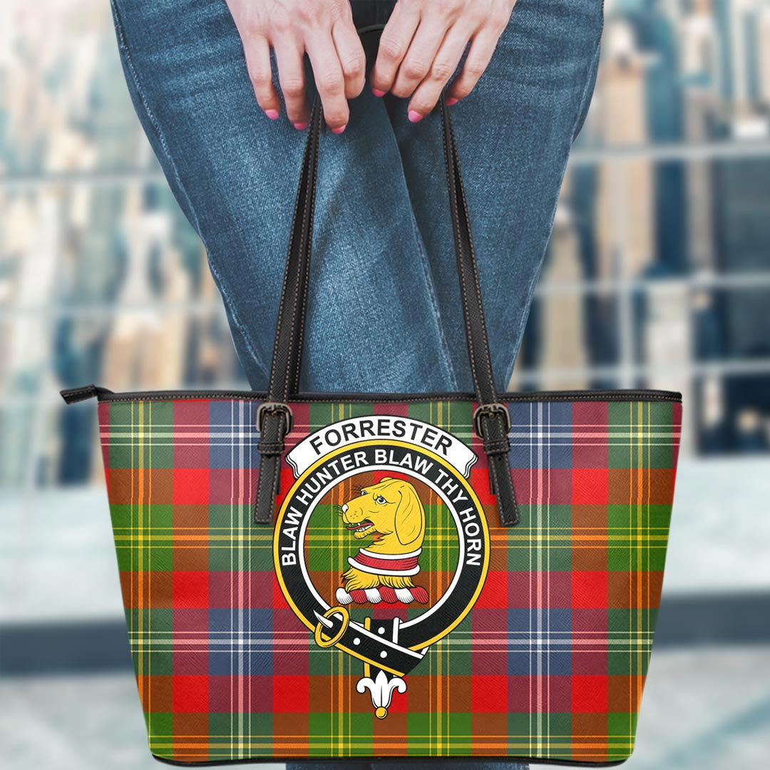 Forrester Tartan Crest Leather Tote