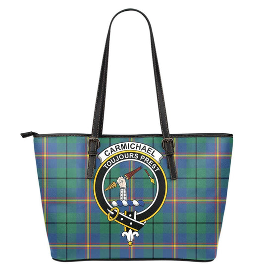 Carmichael Ancient Tartan Crest Leather Tote