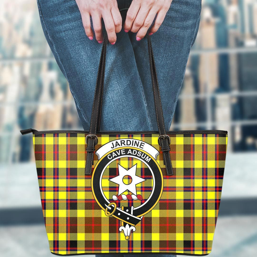 Jardine Tartan Crest Leather Tote