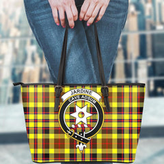 Jardine Tartan Crest Leather Tote