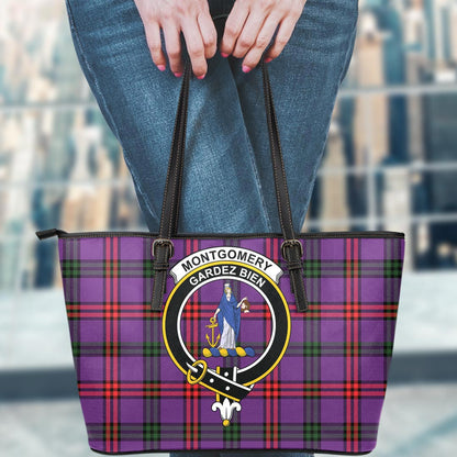 Montgomery Modern Tartan Crest Leather Tote