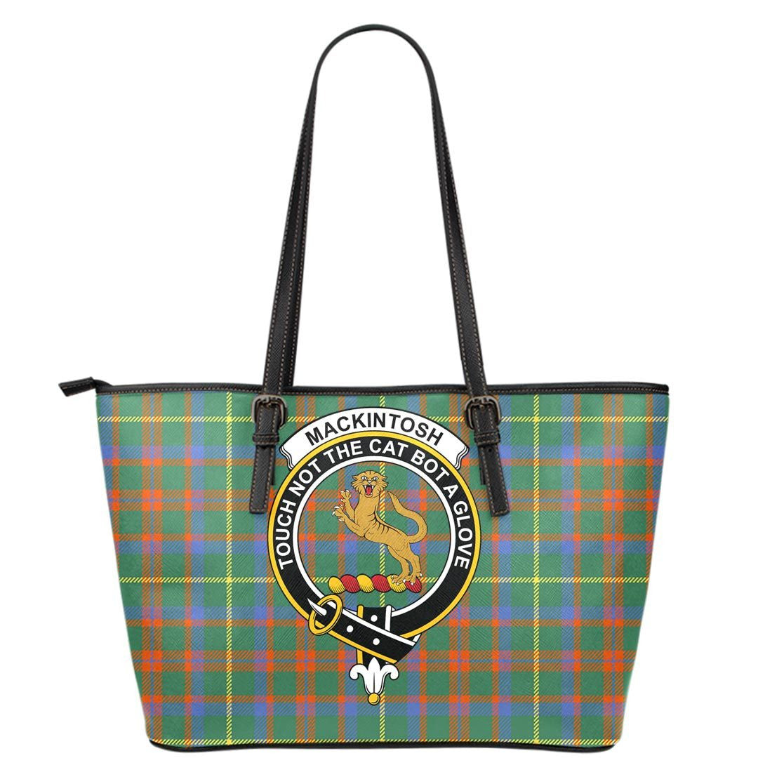 MacKintosh Hunting Ancient Tartan Crest Leather Tote