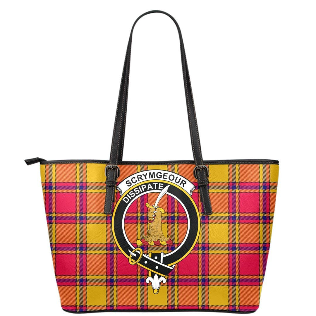 Scrymgeour Tartan Crest Leather Tote