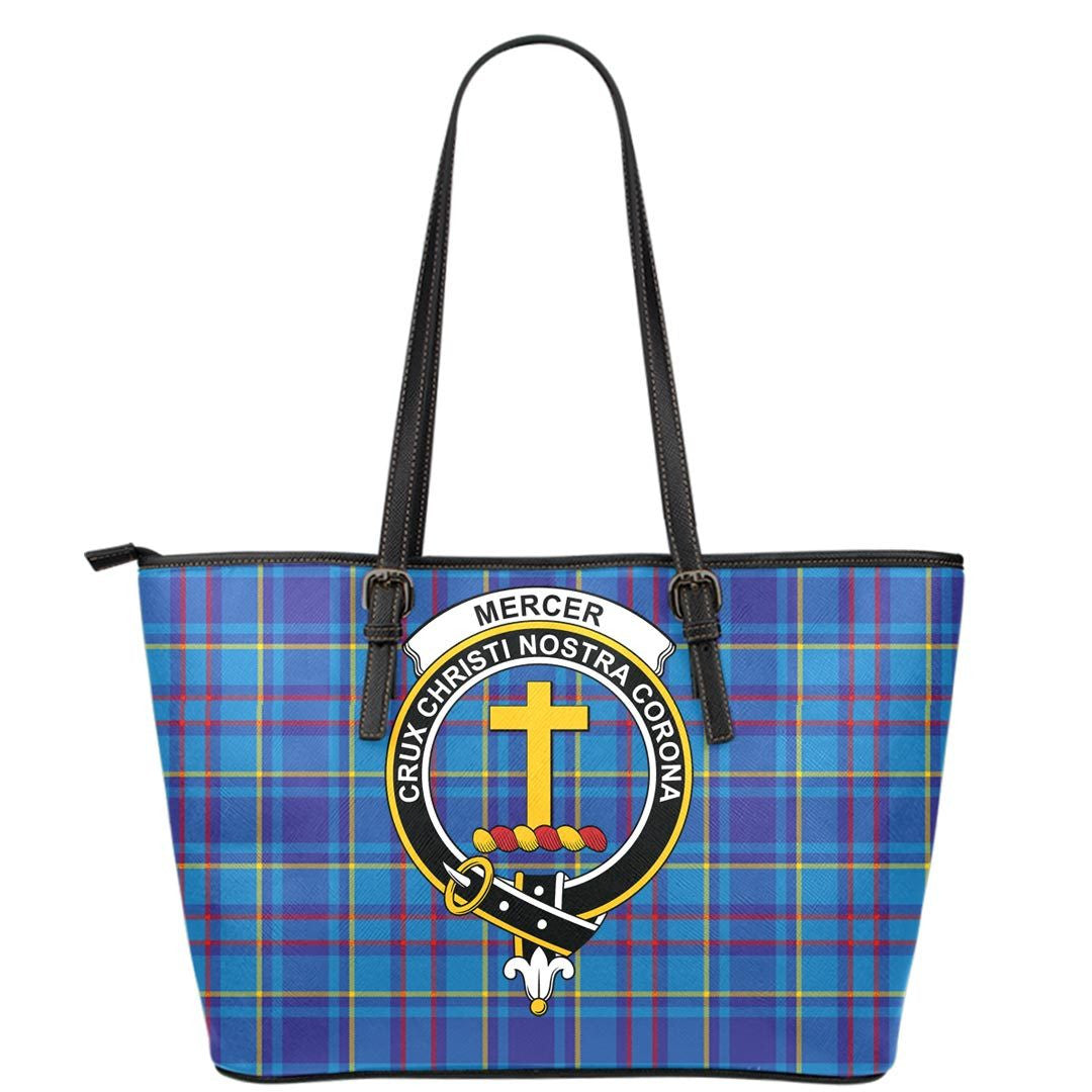 Mercer Modern Tartan Crest Leather Tote