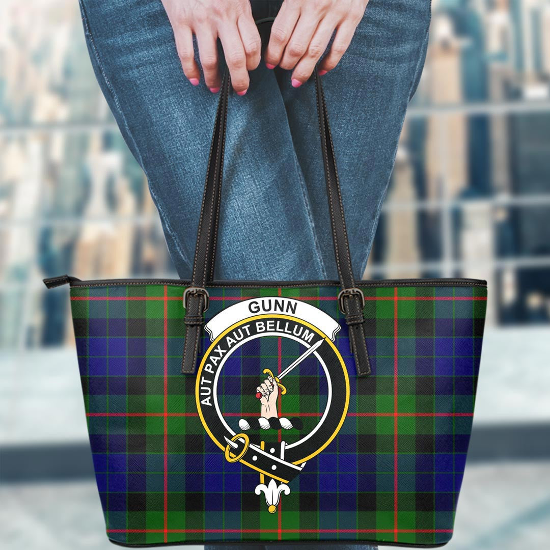 Gunn Modern Tartan Crest Leather Tote