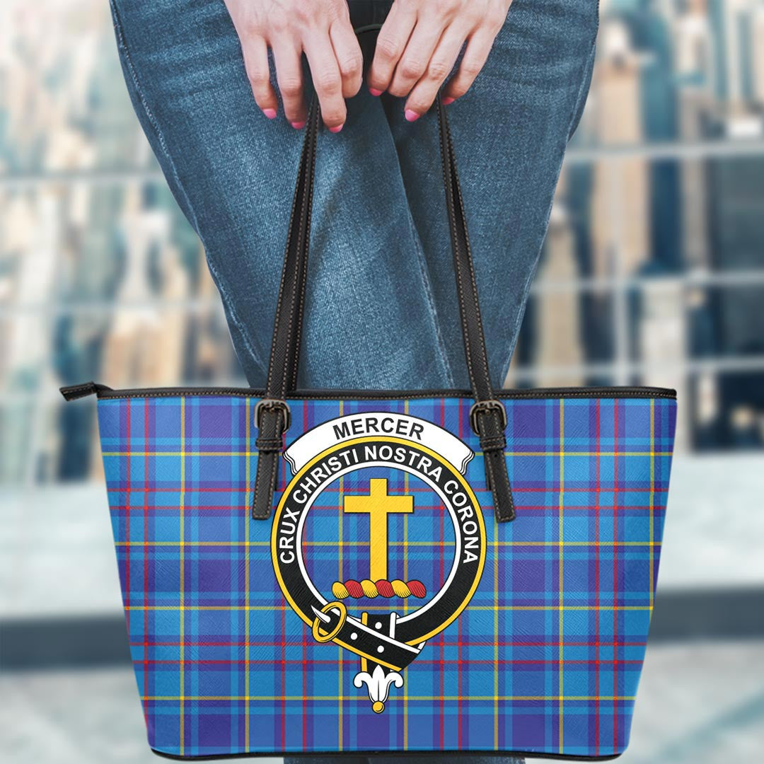 Mercer Modern Tartan Crest Leather Tote