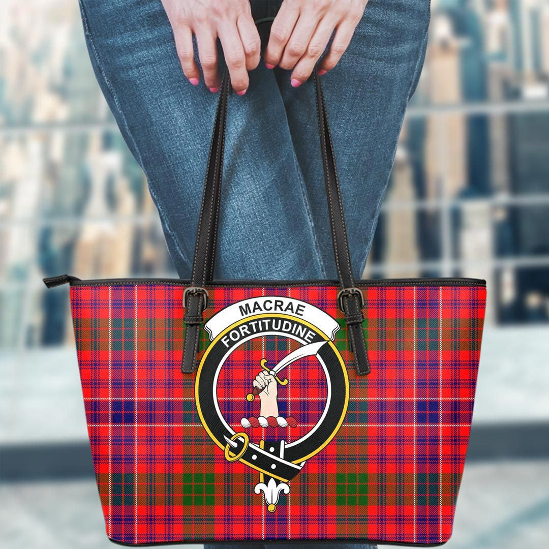 MacRae Modern Tartan Crest Leather Tote