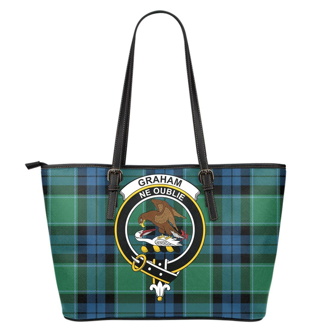 Graham of Menteith Ancient Tartan Crest Leather Tote