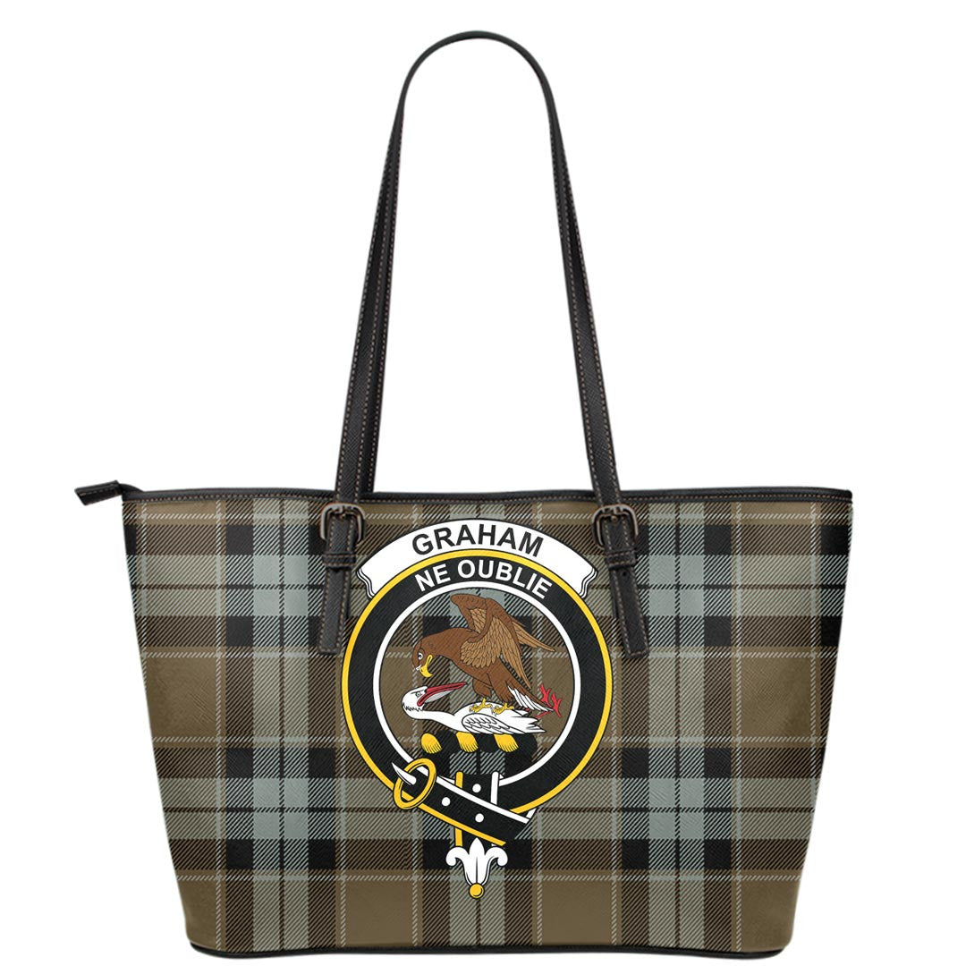 Graham of Menteith Weathered Tartan Crest Leather Tote