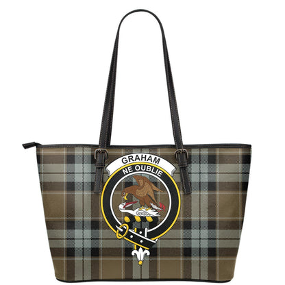 Graham of Menteith Weathered Tartan Crest Leather Tote