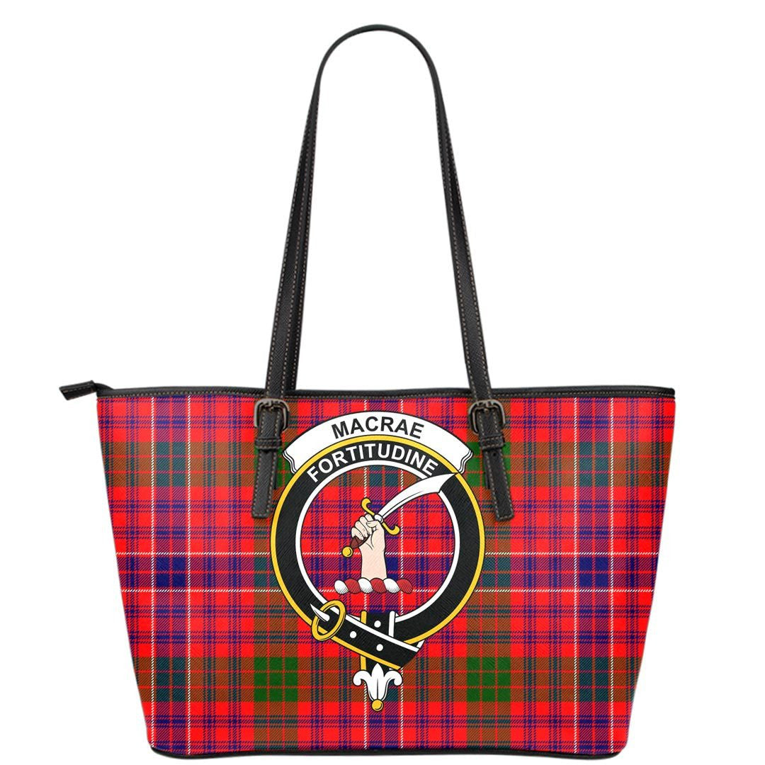 MacRae Modern Tartan Crest Leather Tote