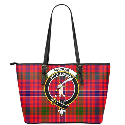 MacRae Modern Tartan Crest Leather Tote