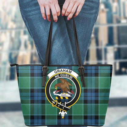 Graham of Menteith Ancient Tartan Crest Leather Tote