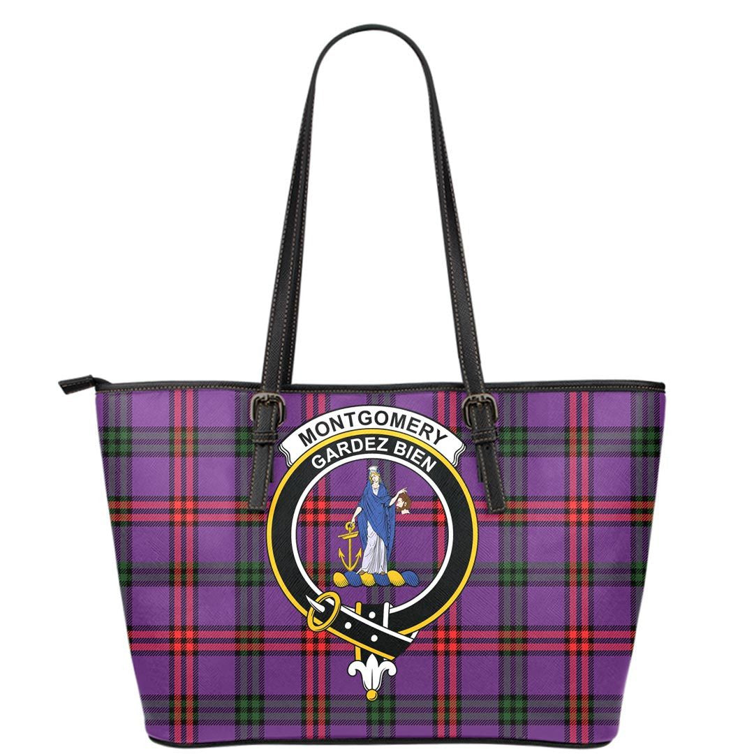 Montgomery Modern Tartan Crest Leather Tote