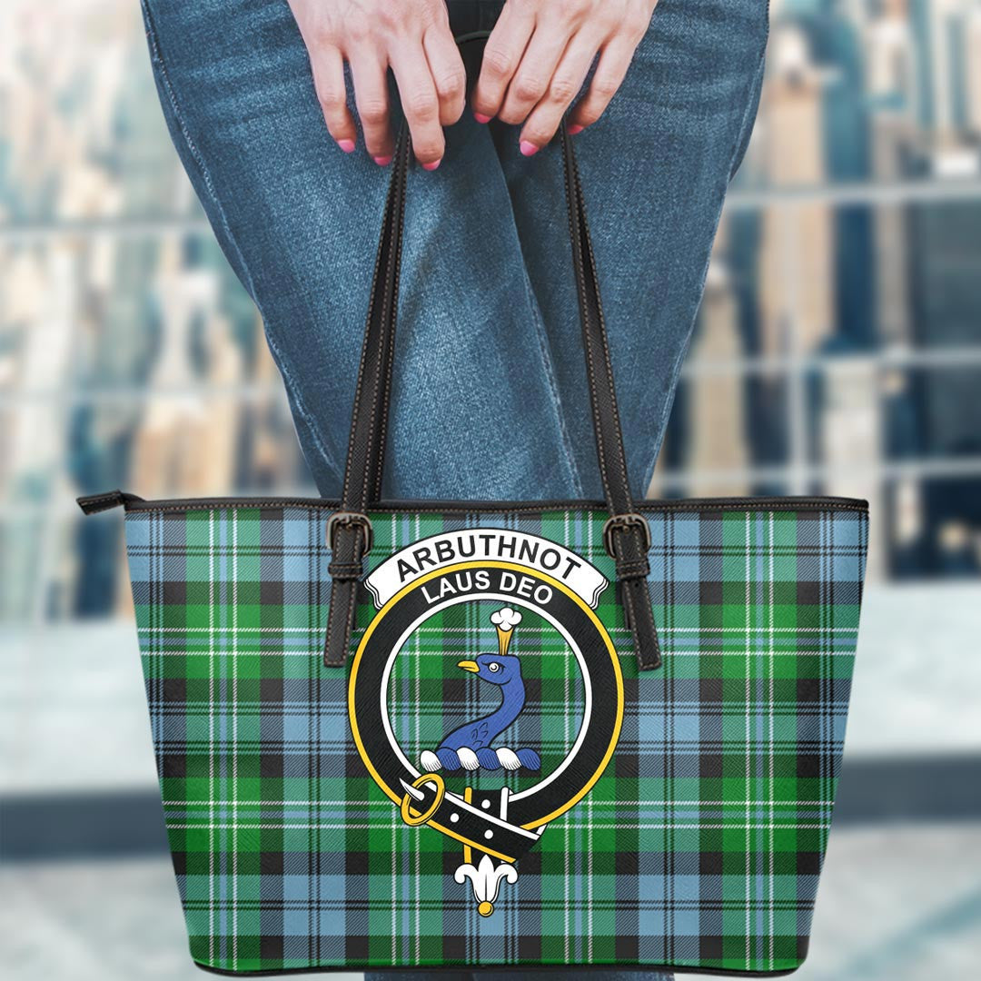 Arbuthnot Ancient Tartan Crest Leather Tote
