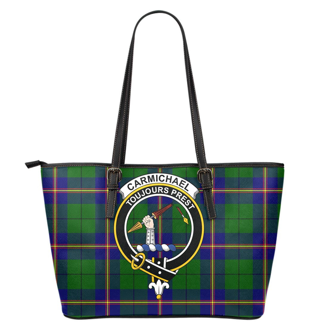 Carmichael Modern Tartan Crest Leather Tote