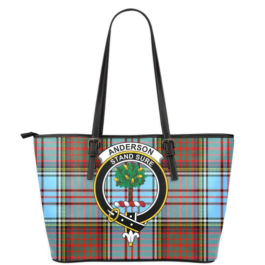 Anderson Ancient Tartan Crest Leather Tote