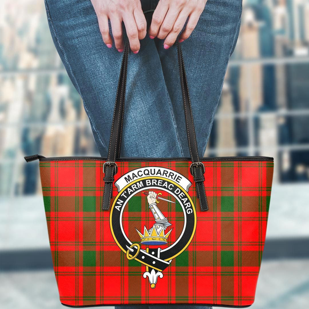 MacQuarrie Modern Tartan Crest Leather Tote