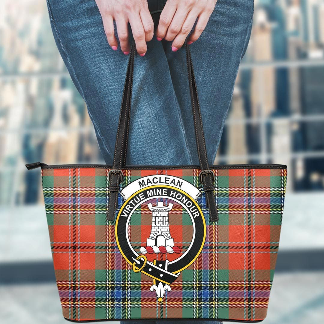 MacLean of Duart Ancient Tartan Crest Leather Tote