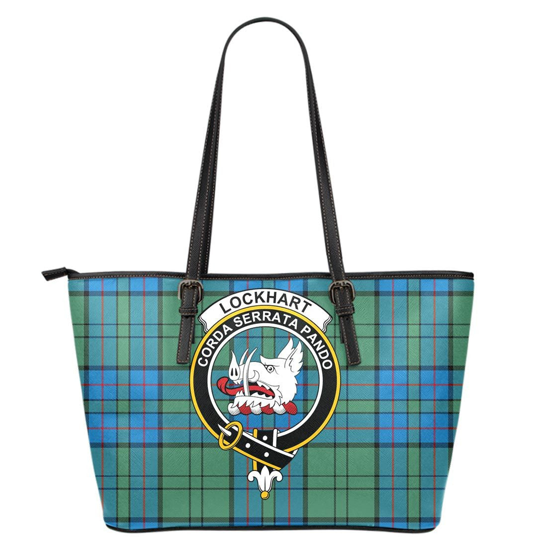 Lockhart Modern Tartan Crest Leather Tote